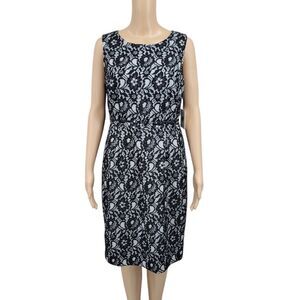 Calvin Klein Black Floral Lace Sheath Dress Women's Size 8 NEW